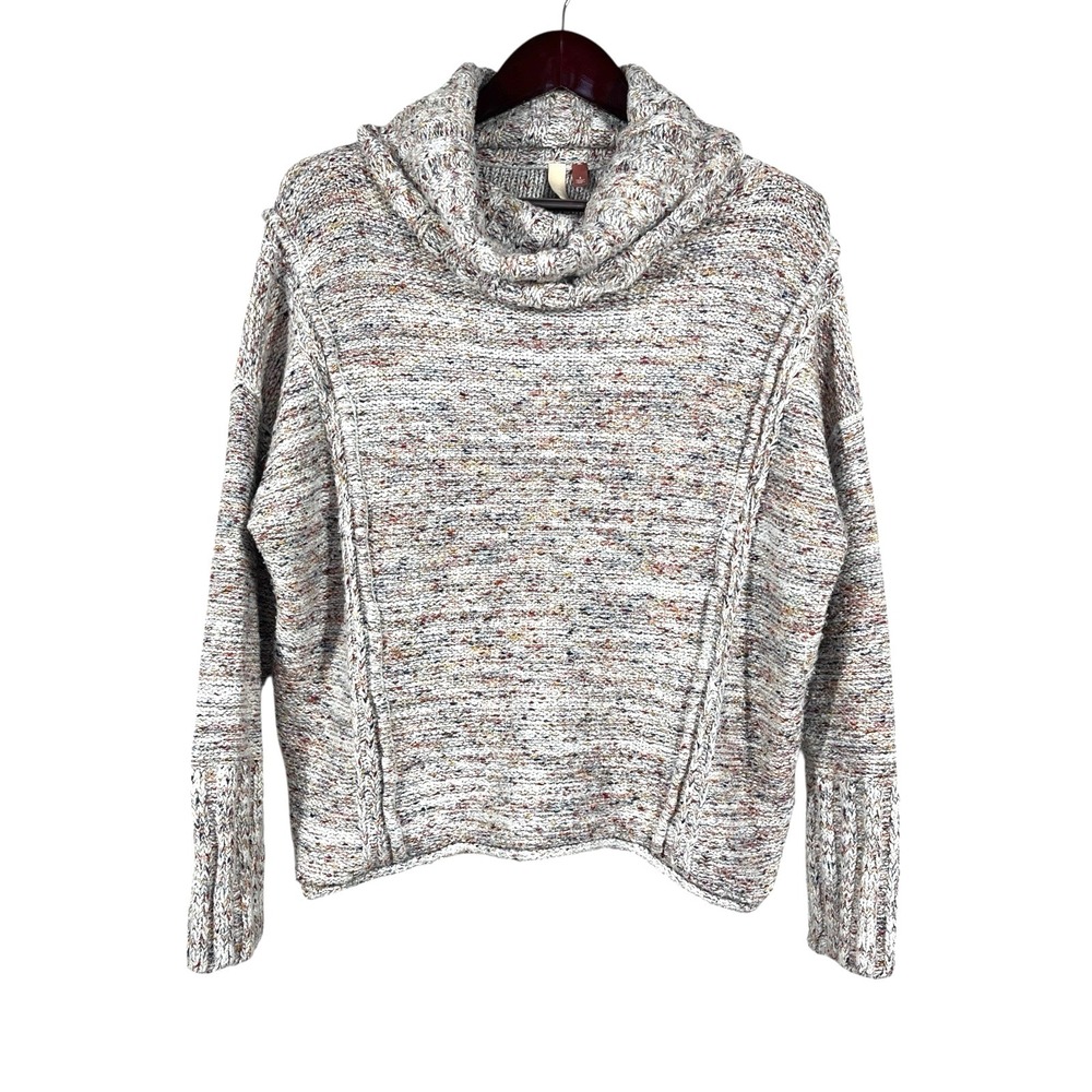Anthropologie Pilco Cowl Neck Slouchy Sweater Sz‎ S Colorful Reverse Knit Boxy